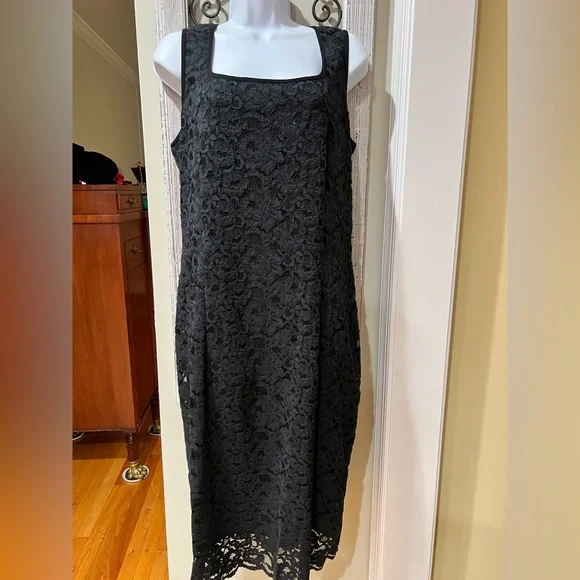 Dana Buchman | Dresses | Dana Buchman Black Lace Sleeveless Sheath Dress Sz  6 | Poshmark